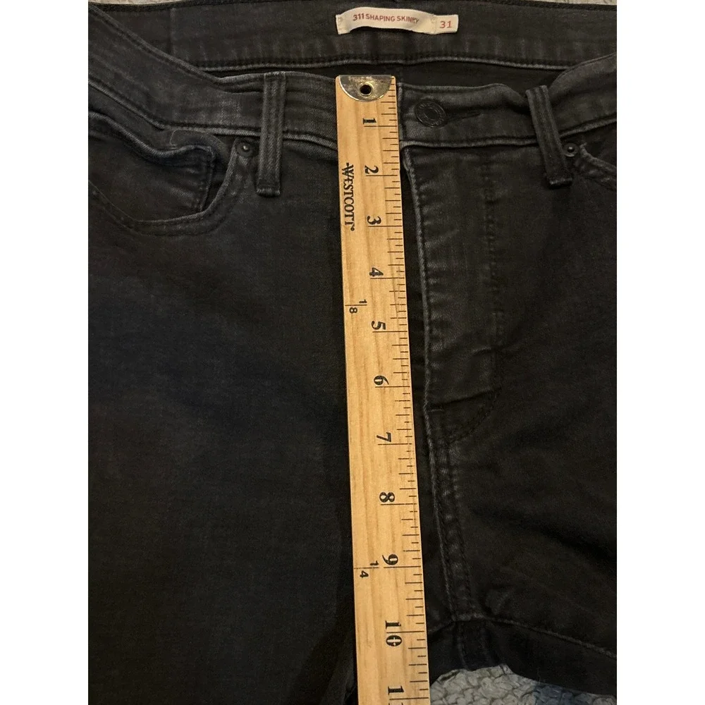 Levis 311 Shaping Skinny Jeans Womens 31 Black Mid Rise Stretch Denim Pants